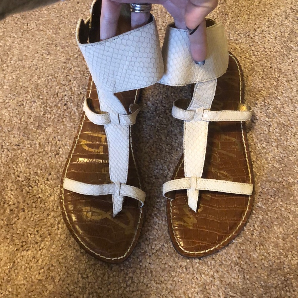 Sam Edelman ankle cuff sandals in cream